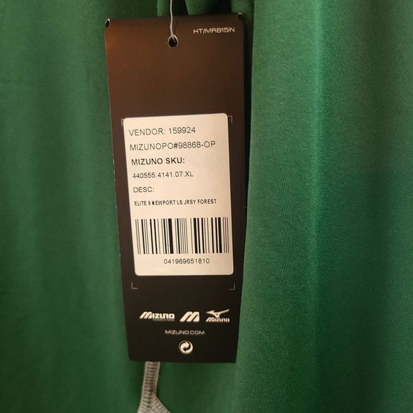 Mizuno Elite 9 Newport Long Sleeve Forest Green Volleyball Jersey Women (XL) NWT - Picture 8 of 12